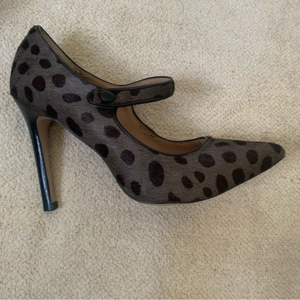 Pour La Victoire Women Size:6 1/2 Brown Pointed Toe Polka Dot Stiletto Heels - Picture 8 of 12